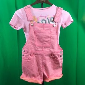 Canyon River Blues 2pc Girls Pink Overalls size 14